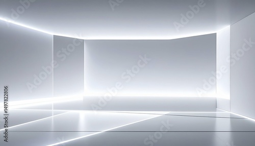 Wallpaper Mural Minimalist White Room Geometric Light  Space Torontodigital.ca