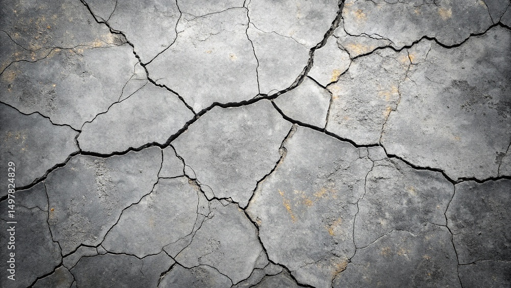 Obraz premium Gray Cracked Concrete Texture Rough Surface Background