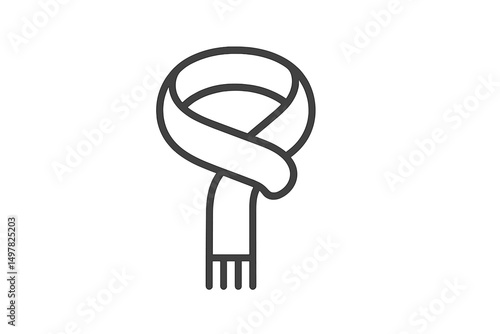 Stylish knot tied on a scarf displayed against a plain background showcasing elegant textile design