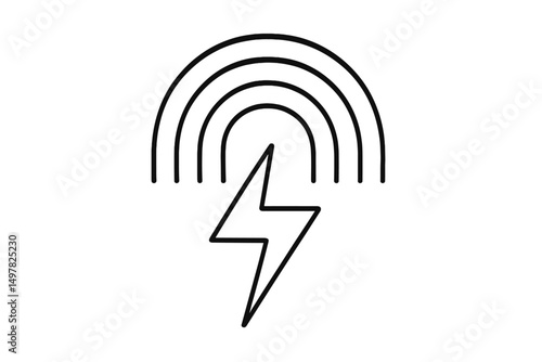 Creative design of a rainbow and lightning bolt symbolizing contrast and duality in nature
