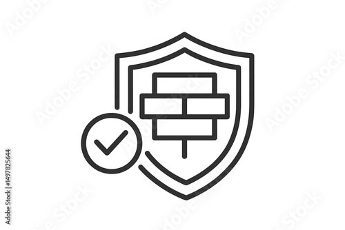 Digital security icon representing protection and verification for online systems and data integrity