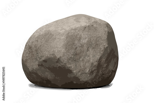 Large rough stone placed on a white surface with soft shadows under bright light during daylight hours