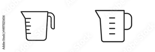 Measuring cups in minimalist design for accurate ingredient preparation in the kitchen