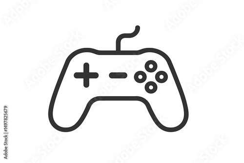 Video game controller displayed on a simple background in a modern design setting