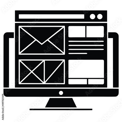 web designer element isolated cms page builder on white background