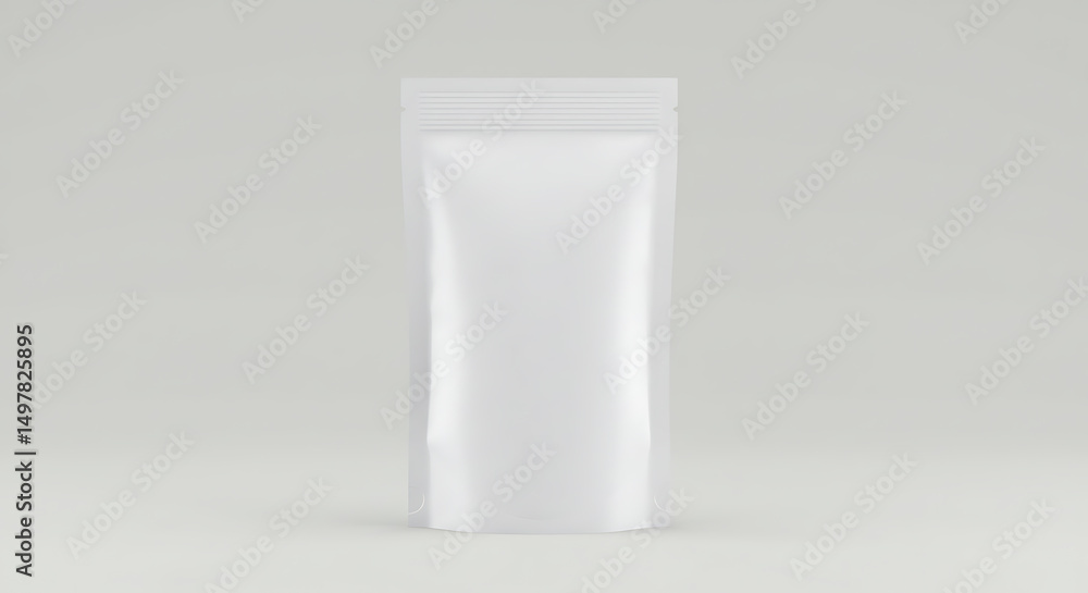 Blank White Stand-Up Pouch Packaging Mockup Template Blank White Stand-Up Pouch Packaging Mockup Template