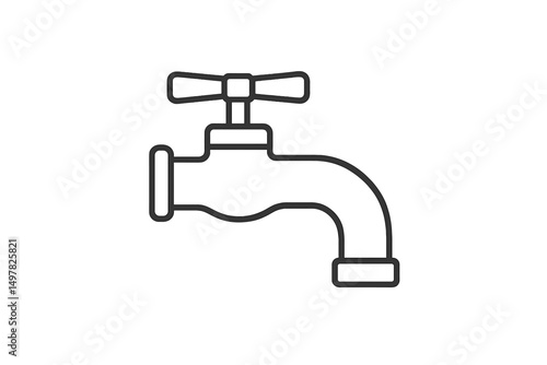 Modern faucet design showcasing a simplified outline suitable for home decor and plumbing themes