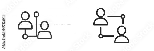 People connected through lines representing relationships and networks in a minimalistic design format