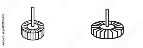 Simple designs of cylindrical shapes showcasing different textures and patterns in a minimalist style