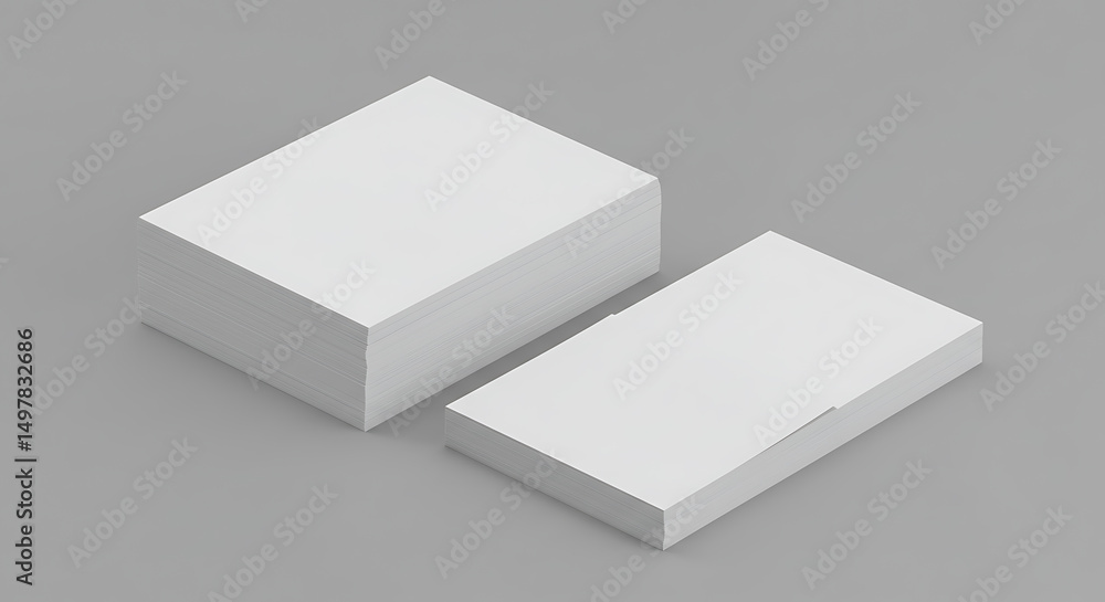 Fototapeta premium Stack of Blank White Business Cards Mockup Print Template Design