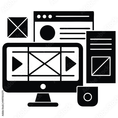 web designer element isolated design feedback on white background