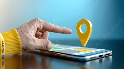 Obraz na płótnie Navigating with a smartphone GPS application w salonie