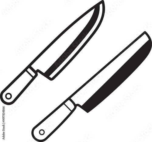 A simple yet professional knife vector graphic designed for resale and usage in various digital content creation projects.