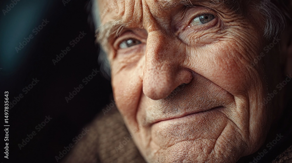 Close-up portrait of a pensive elderly man Close-up portrait of a pensive elderly man
