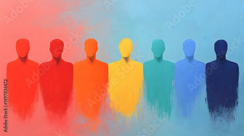 Colorful Silhouette Figures Representing Diversity and Inclusion