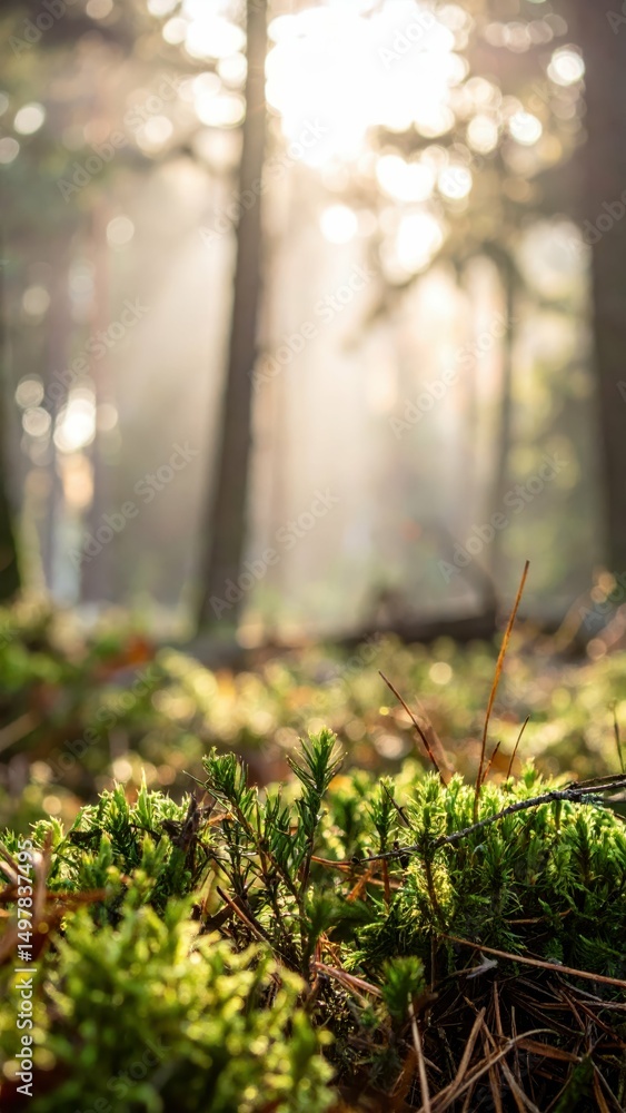 Soft Diffused Light in Peaceful Forest Clearing Surrounded by Nature