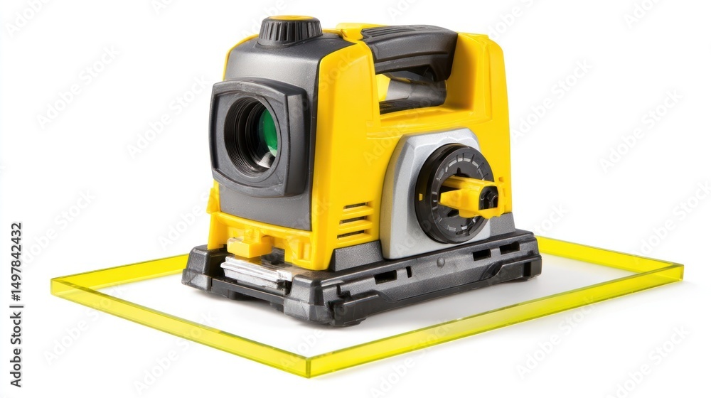 Fototapeta premium Precision Surveying Equipment for Construction and Engineering Projects with Bright Yellow Design