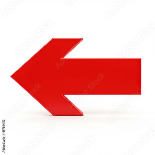 Free Download Red arrow pointing left isolated on white background for navigation, direction, and guidance. - GFXLoad