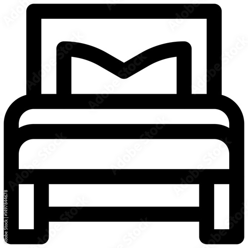 Bed. Editable stroke vector icon.