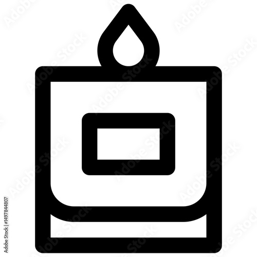 Scented candle. Editable stroke vector icon.