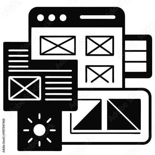 web designer element isolated hover effects on white background