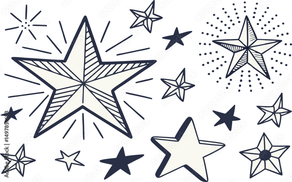 set of stars vector set of stars vector