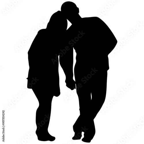 Eternal Embrace Silhouette: A silhouette of a tender couple, embracing in a moment of shared love and connection, their forms a timeless testament to the beauty of togetherness.