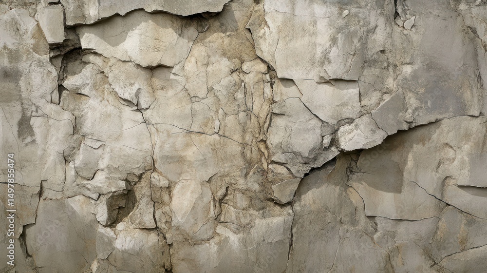 Fototapeta premium Close-up of a textured, rocky surface featuring natural cracks and details.