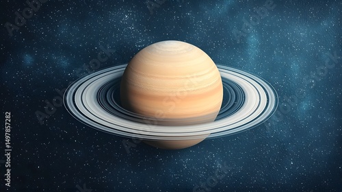 Planet Saturn surrounded by its iconic rings
