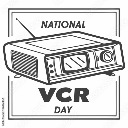 NATIONAL VCR DAY vector illustration