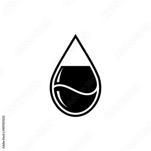 Elixir haus aesthetics logo featuring a stylized black and white water drop shape on a white background