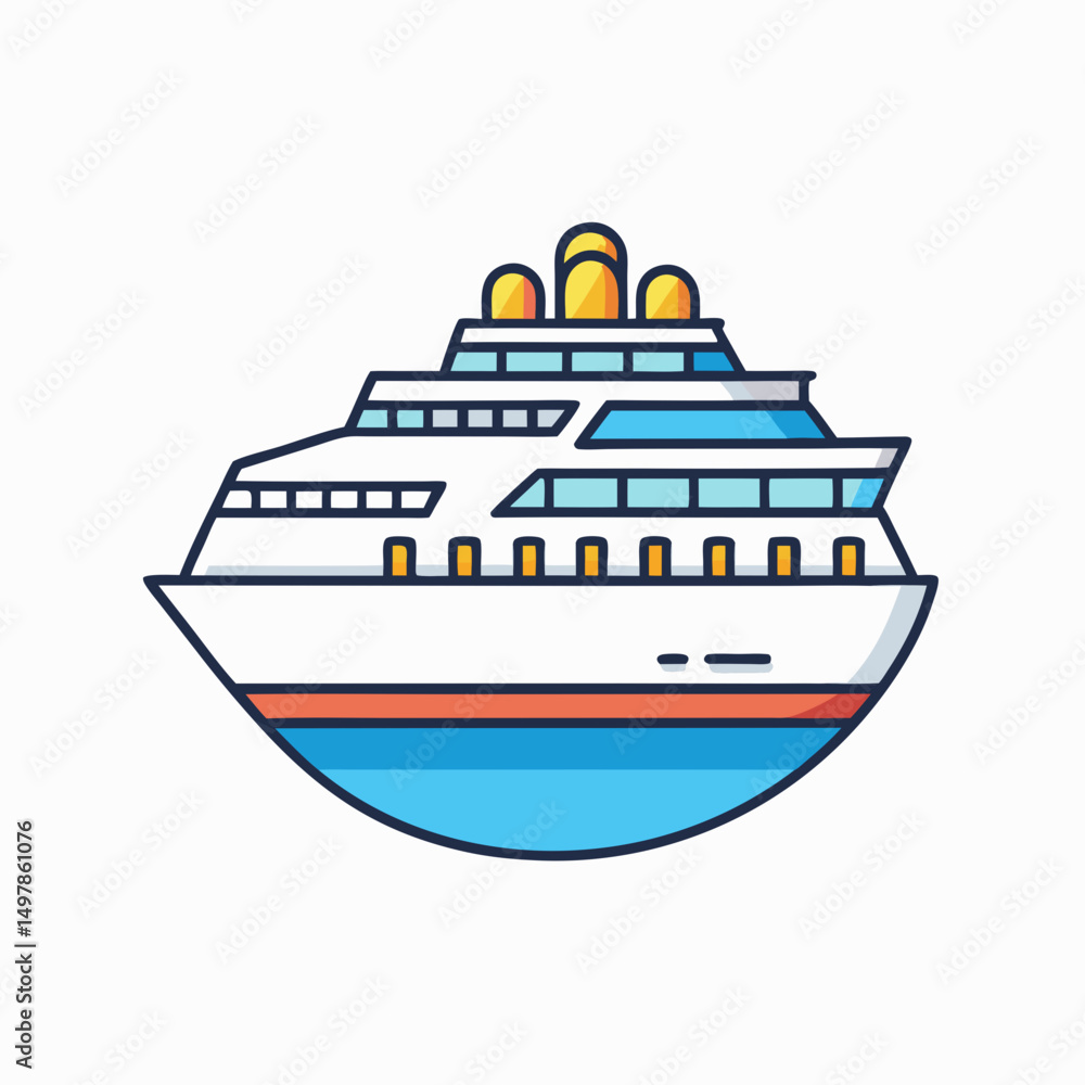 Obraz premium cruise ship vector illustration