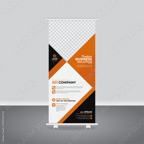 Creative Business Agency Roll Up Banner Template, Professional Corporate Roll Up Banner Design for Business Promotion
