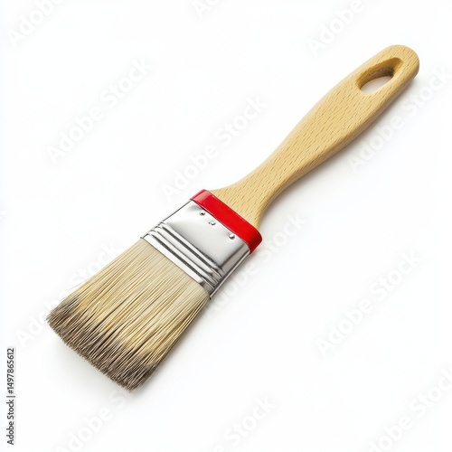 Wallpaper Mural Paint brush with wooden handle angled isolated on white background Torontodigital.ca