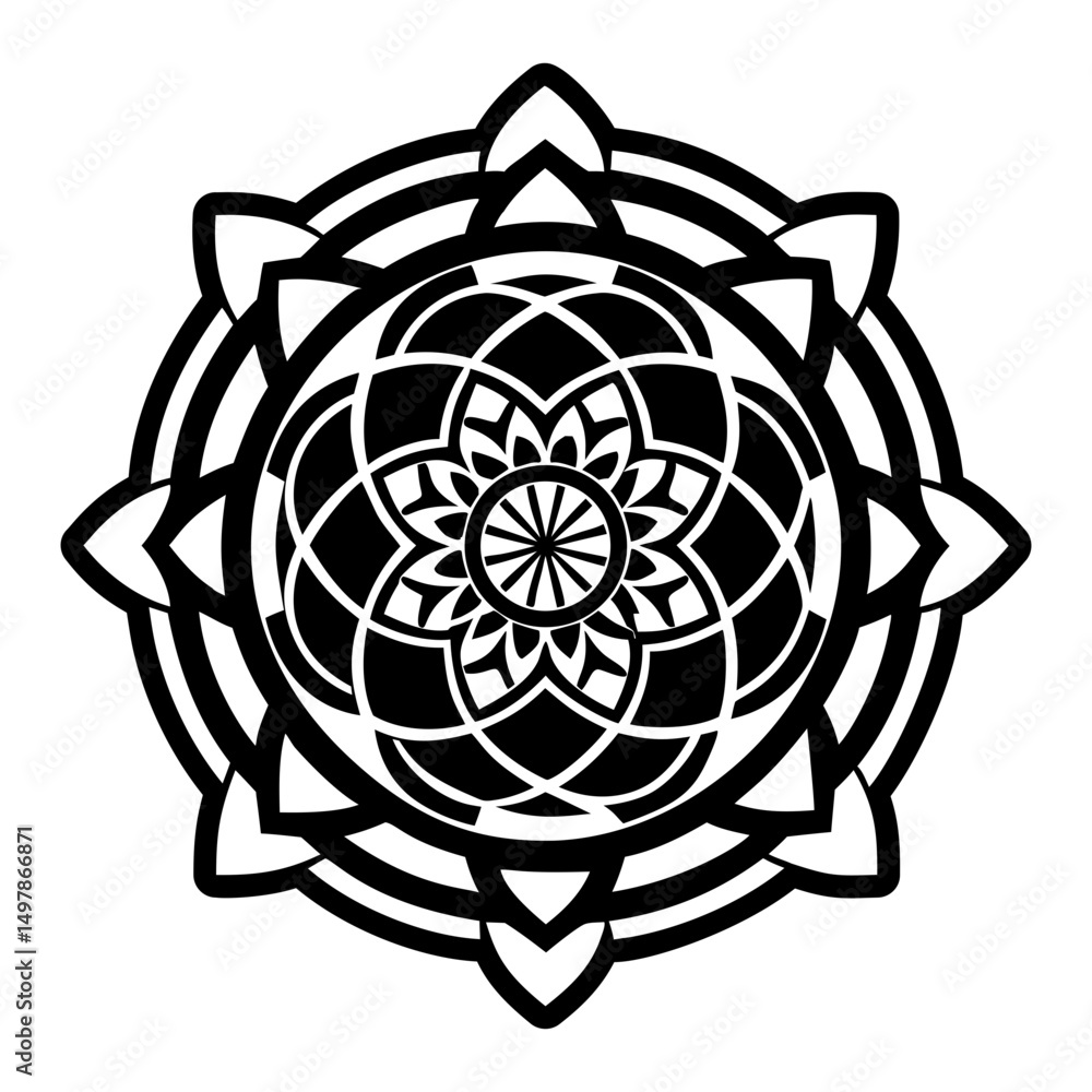 Fototapeta premium A solid style icon of mandala tattoo artwork