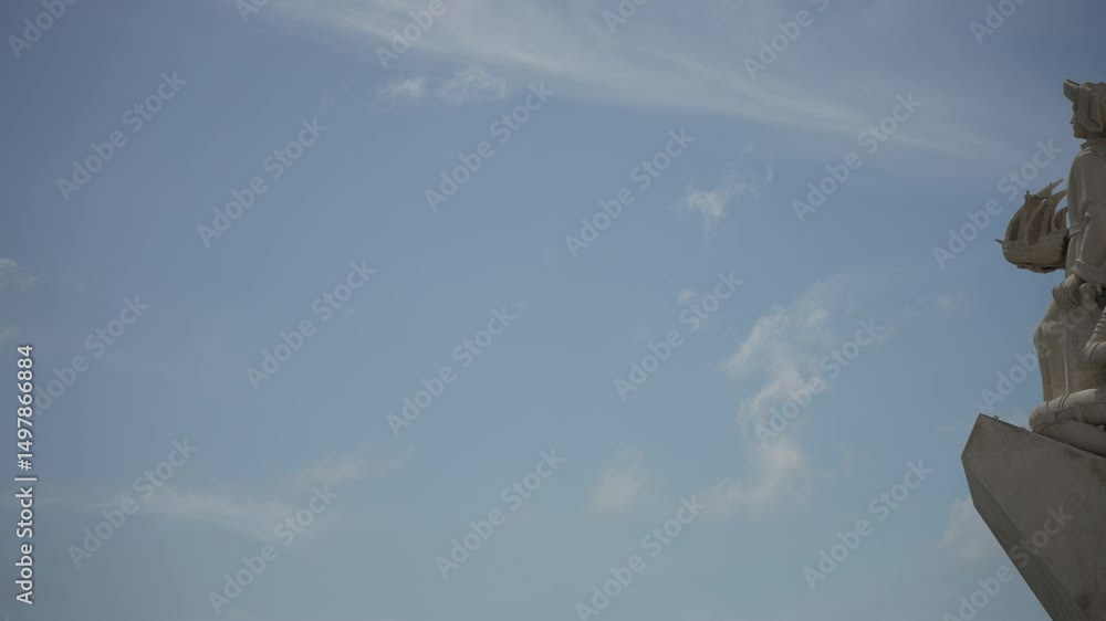 View of Padrao dos Descobrimentos (Monument of the Discoveries) on a sunny day, Lisbon, Portugal, Europe