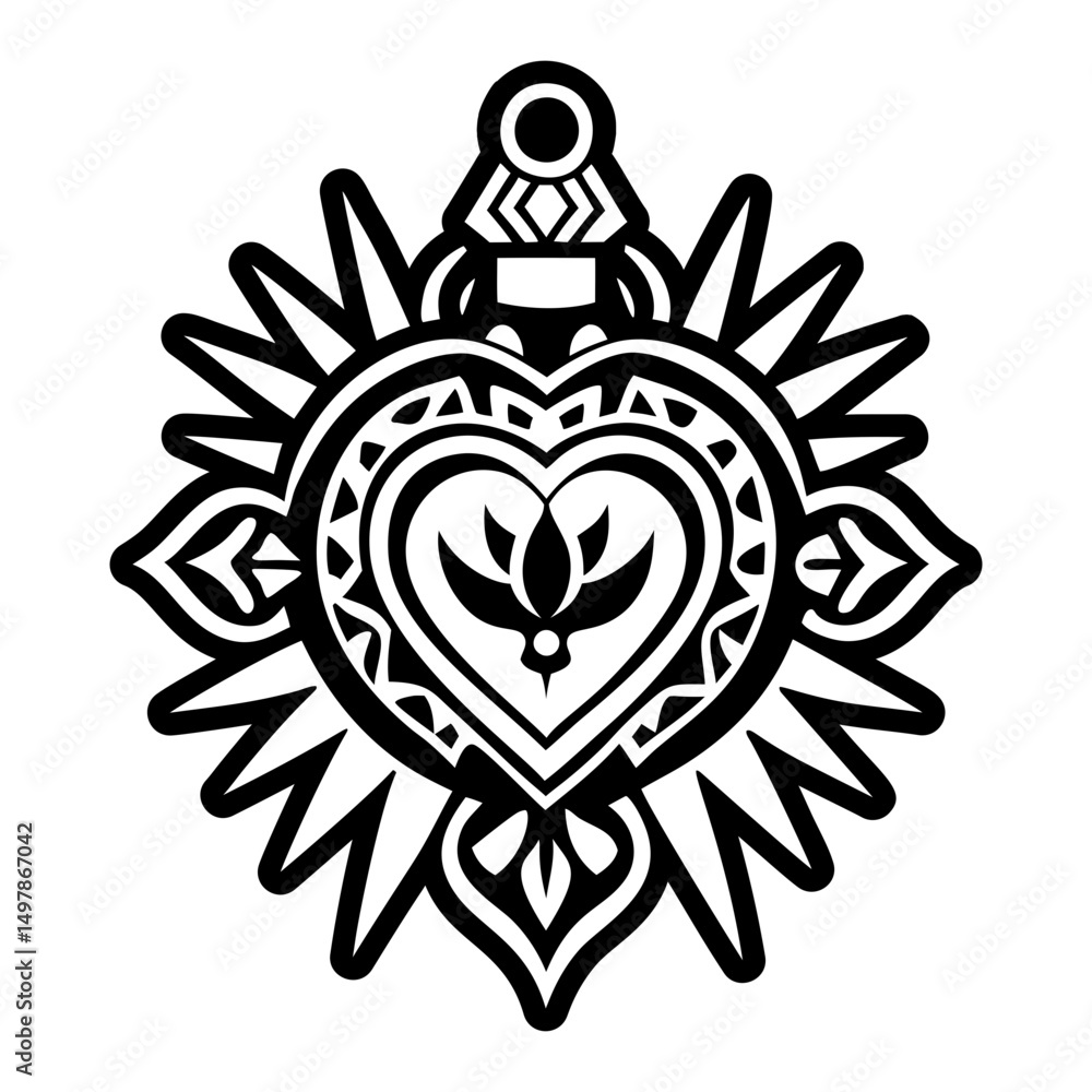 Fototapeta premium A glyph style icon showing kindness tattoo