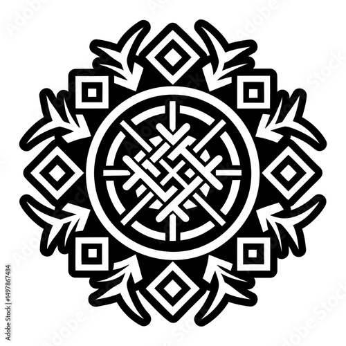 A filled style icon showing norse tattoo