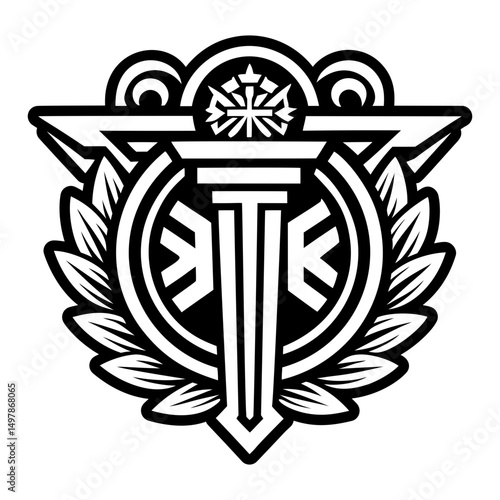 A glyph style icon of fasces tattoo symbol