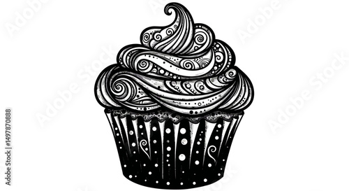 vector illustration of a cupcake
