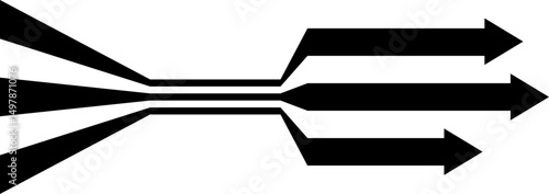 Abstract perspective line stripes arrow in black with 3d dimensional effect