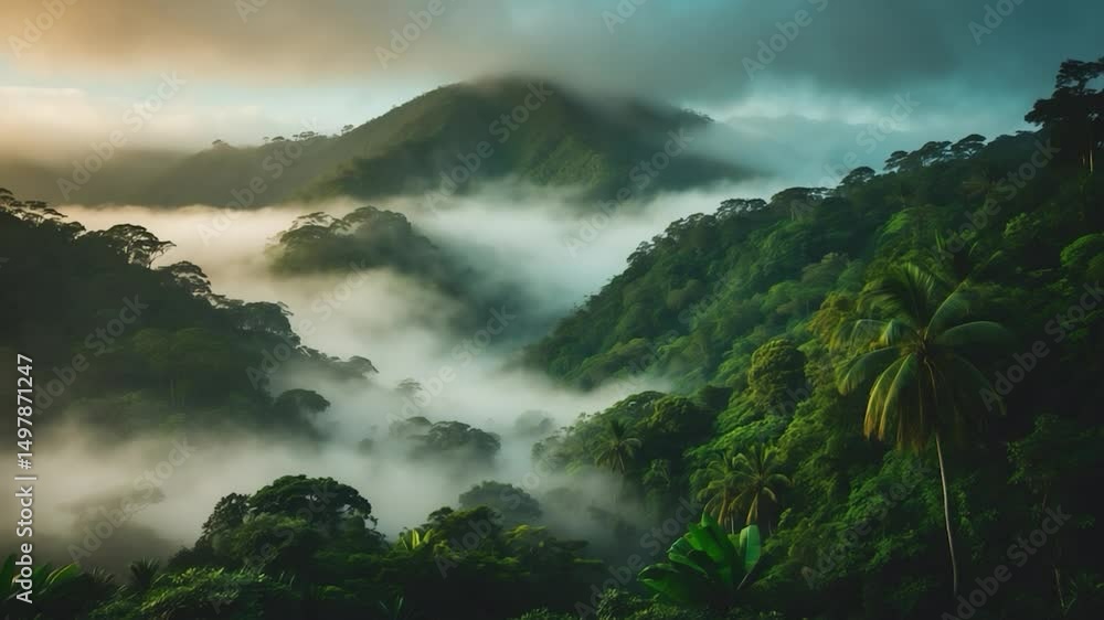 In Costa Rica's Cordillera de Talamanca, Fog Envelops the Tropical Jungle