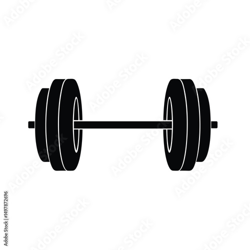 Barbell iron plate gym gear silhouette

