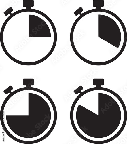 Time is of the Essence: A meticulously crafted minimalist illustration showcasing a stopwatch at various intervals of time, signifying concepts of timing, measurement, deadlines.