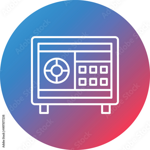 Safe Box Line Gradient Circle Background Icon