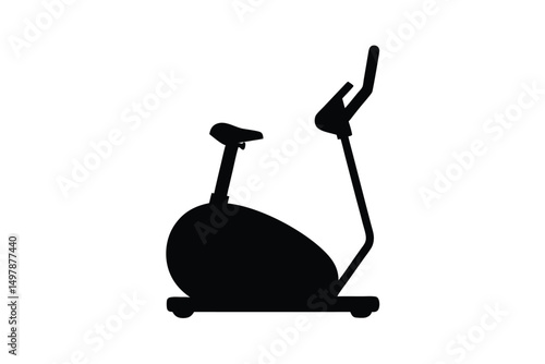 Cardio elliptical workout machine silhouette