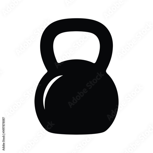 Flat base kettlebell gym silhouette