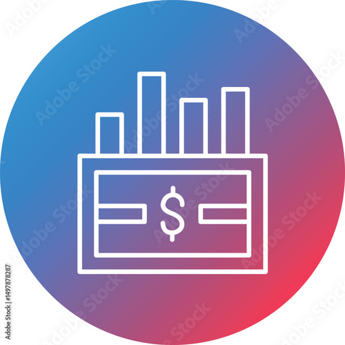 Stock Exchange Line Gradient Circle Background Icon
