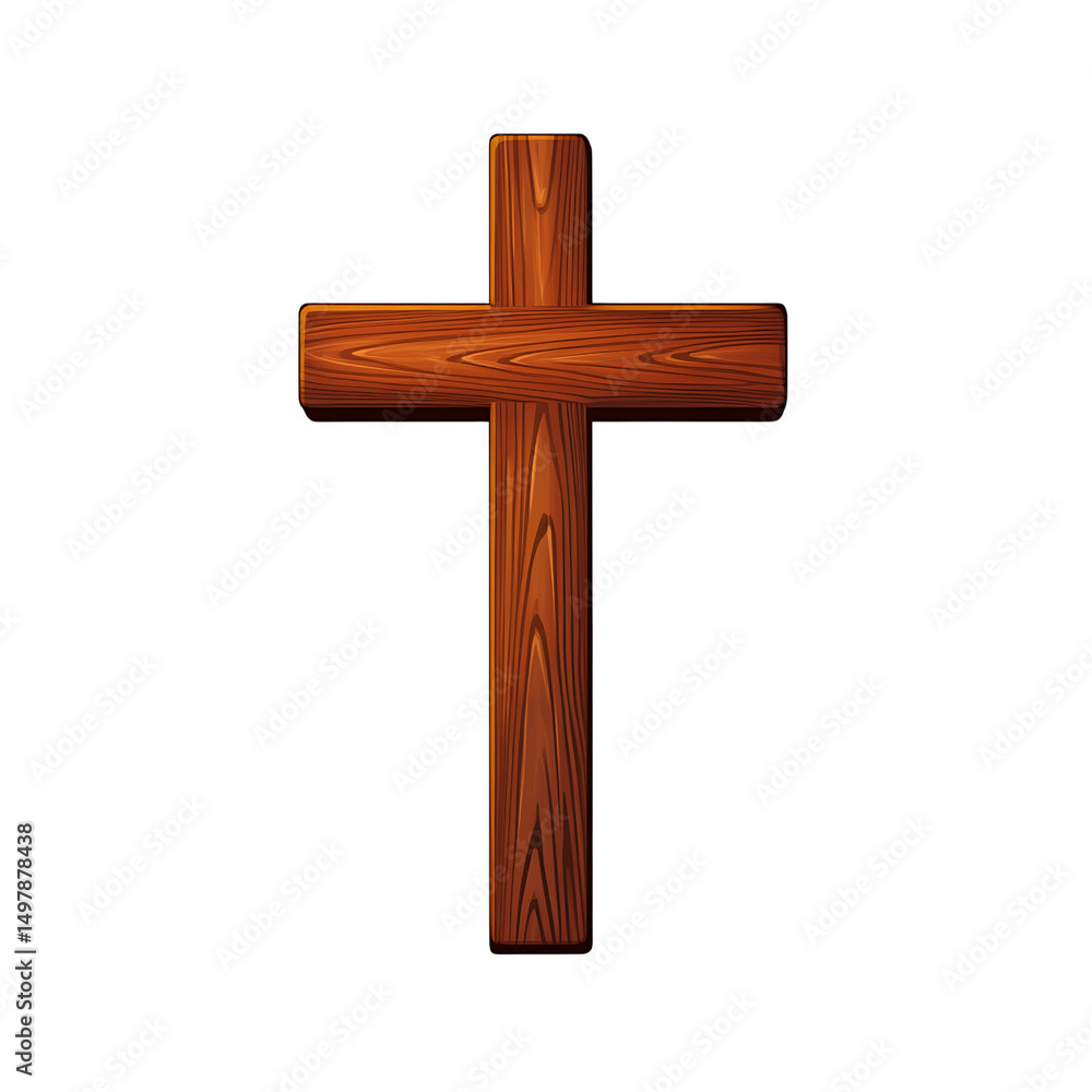 Realistic Wooden Cross Isolated on Transparent Background for Spiritual Illustrations Realistic Wooden Cross Isolated on Transparent Background for Spiritual Illustrations