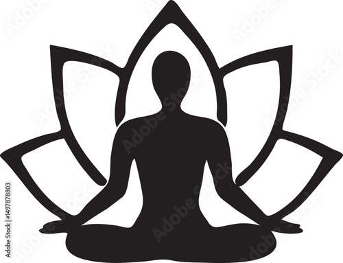  Yoga Lotus Pose Silhouette Vector